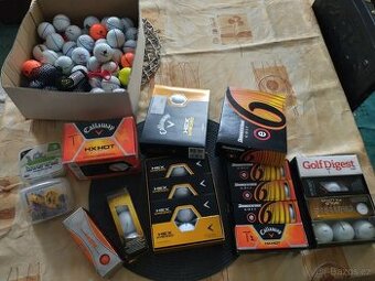 golfové vybavení - míčky, špunty na boty