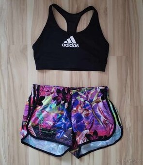 Dámský dívčí set Adidas - podprsenka a kraťasy S