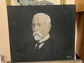 T.G. Masaryk olej na plátně signováno
