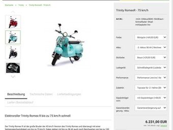 Prodej Eletricky skutr Trinity RomexR (novy)
