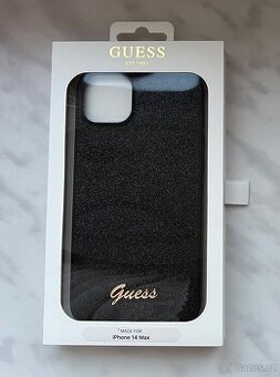 iPhone 14 plus luxusní obal Guess černý třpitivý originál