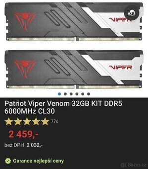 Ram 32gb (2x16) DDR5 6000MHz CL30