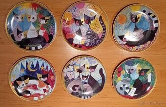 Závěsné porcelánové talíře-sada 6ks