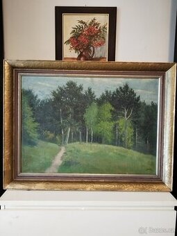 obraz LESNÍ ZÁTIŠÍ, olej, sign. Jan Medek