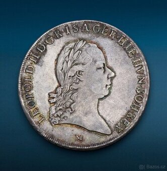 Strieborný Krížový Toliar 1792 M - Leopold II.