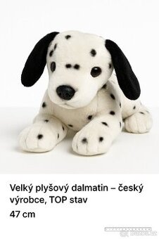 Velký plyšový dalmatin – český výrobce, TOP stav