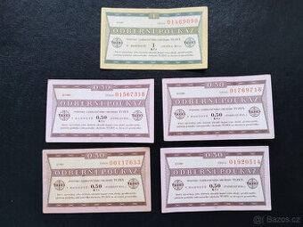 Bankovka - Tuzex poukázky 5 kusů 