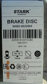 Zadní brzdové kotouče na  VW T4...