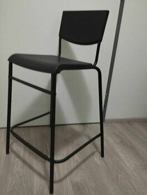 Barové židle, cena za 2 ks, černé,  plast + kov - 1