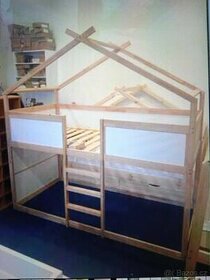 Zvýšená dětská postel s prostorem pro ukládání věcí - 1