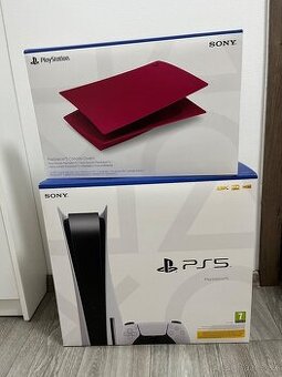 PlayStation 5 s mechanikou + růžové kryty+ kryt ovladače