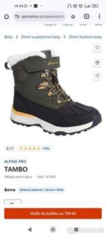 Dětské zimní boty 34Eu Apline Pro Tambo