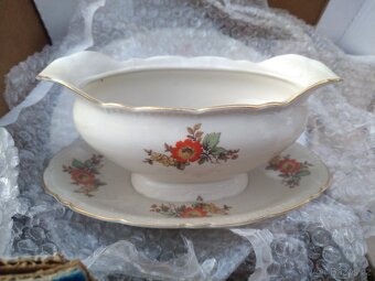 Porcelánový servis starožitný oranžové květy