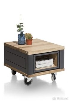 Konferenční stolek Jardin – antracit, přírodní dekor