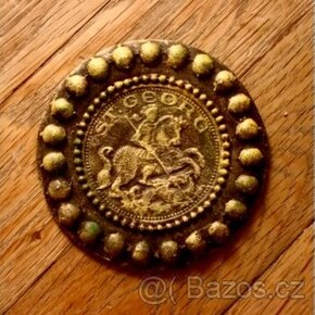 Kovová medaile ,plaketa se Svatým Jířím 87x8mm