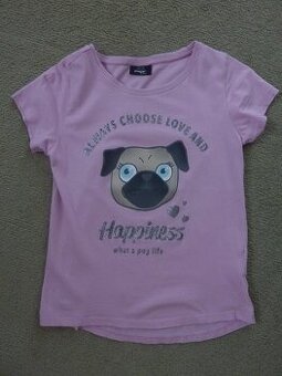 Dívčí tričko vel. 146/152 růžové