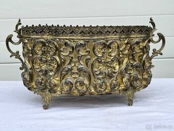 Žardiniéra květináč starožitný 1850-60 mosaz Francie Napoleo