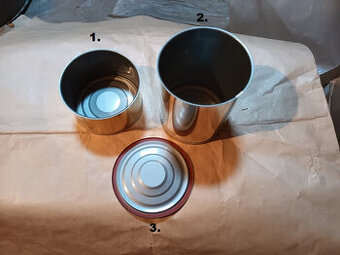 Plechovky na zavařování masa + víčko