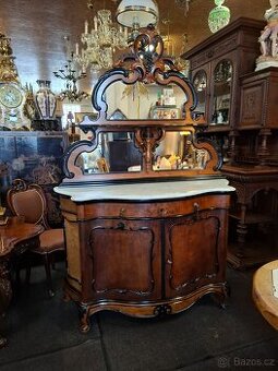 Starožitná komoda s mramorem BIEDERMAIER - 1