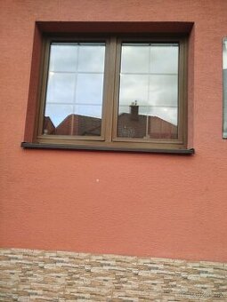 Plastové okno tmavý dub