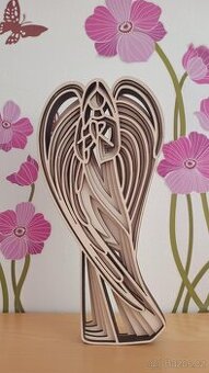 ANDĚL DŘEVĚNÝ 3D V-35 CM-NOVÝ