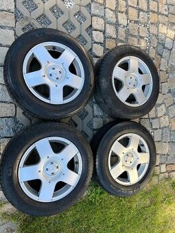 4x alu disky 5x100 R15, letní pneu 50%