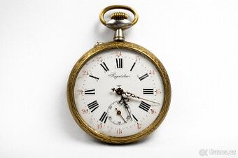 Starožitné dvouplášťové kapesní hodinky typu Régulateur