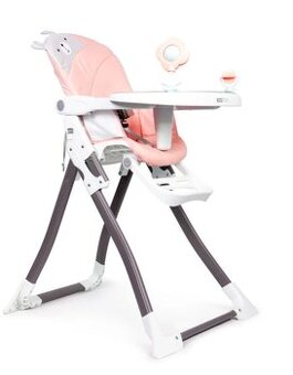Dětská jídelní židlička růžová skládací ECOTOYS