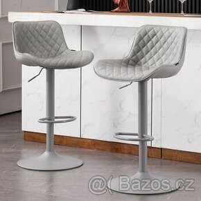 NOVÉ designové koženkové barové židle 2ks (a,d)