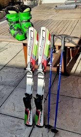 Dětské lyže Elán s vázáním, lyžařské boty a hůlky zdarma