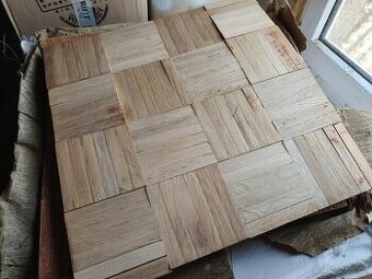 Dubová mozaika na podlahu atd. 48x48cm dlaždice 95ks,22m2.