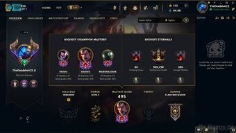 League of Legends účet S12 Master, all champs, 154 skinů
