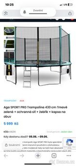 Nabízíme velkou zahradní trampolínu 430 cm