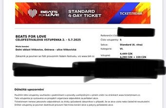 Beats for love 2025 vstupenka vše dny