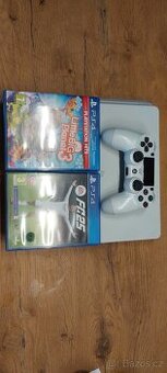 PlayStation 4 White 500gb + ovladač + 2 hry