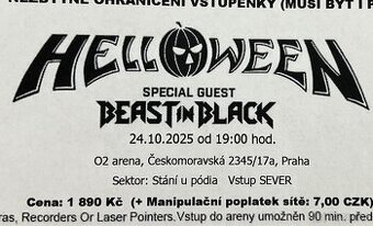 Lístek na koncert kapely Helloween