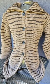 Podzimní-jarni svetr/kabátek s vlnou a mohérem, vel. S