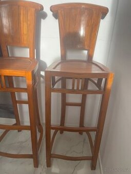 Barové židle teak - set 6 ks