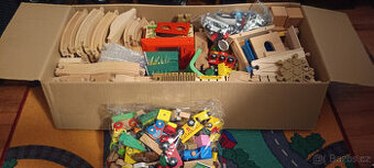 Dřevěná Vláčkodráha s elektrickou mašinkou set