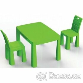 Dětský stůl Doloni a 2 židle - zelená