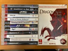 PS3 hry 12ks + kniha Dragon Age prameny