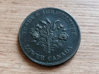 1 Sous 1835 Lower Canada Bank Token mince kolonie D. Kanada