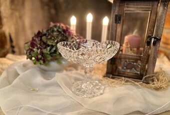Křišťálový nástolec miska na nožce BOHEMIA CRYSTAL