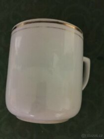 Retro hrnek, zlatý proužek,