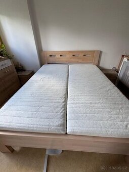 Buková postel Kopeko 160×200 + lamelové rošty + matrace
