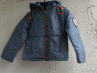 Dětská bunda s kapucí šedé barvy, vel. 116