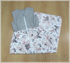 Spací pytel jarní pozimní, délka 130 cm květy starorůžové