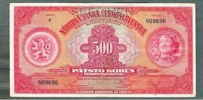 Staré bankovky 500 korun 1929 - 1