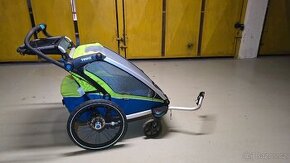 Vozík Thule Chariot Sport 2 double,zel-modrý,komplet BUNDLE