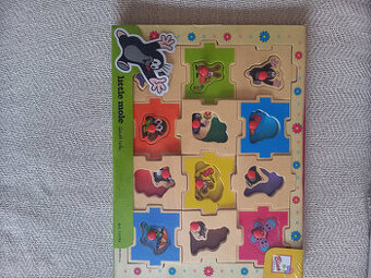 Dřevěná vkládačka puzzle krtek - 1